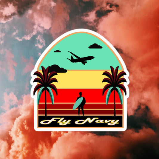 Fly Navy Vintage Surf Decal